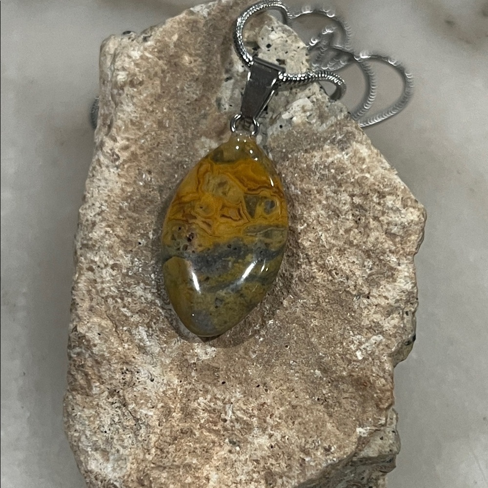 Bumblebee Jasper Pendant Necklace